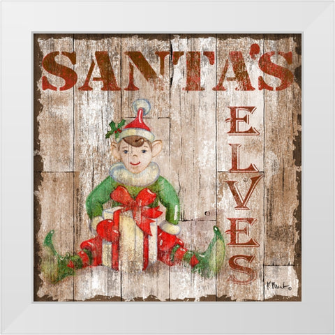Vintage Christmas IV White Modern Wood Framed Art Print by Brent, Paul