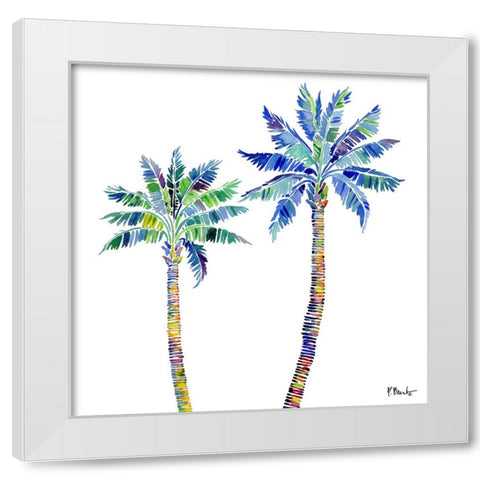 Tahiti Palm II White Modern Wood Framed Art Print by Brent, Paul