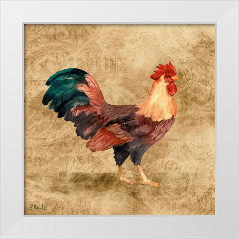 French Countryside Rooster I White Modern Wood Framed Art Print by Brent, Paul