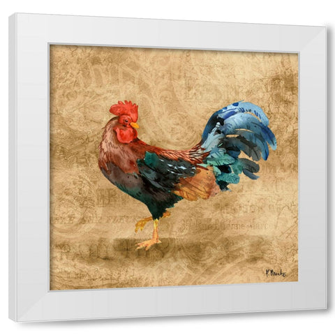 French Countryside Rooster II White Modern Wood Framed Art Print by Brent, Paul