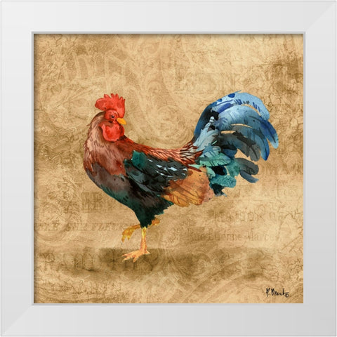 French Countryside Rooster II White Modern Wood Framed Art Print by Brent, Paul