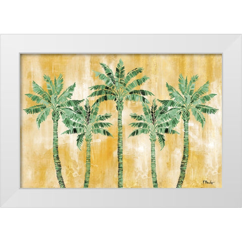 Tahiti Palm Horizontal - Monochromatic White Modern Wood Framed Art Print by Brent, Paul