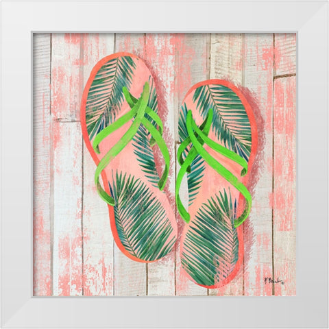Pompano Sandals III White Modern Wood Framed Art Print by Brent, Paul