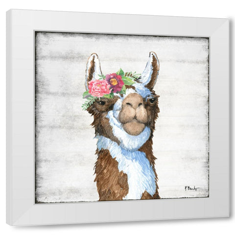 Llama Bloom III White Modern Wood Framed Art Print by Brent, Paul