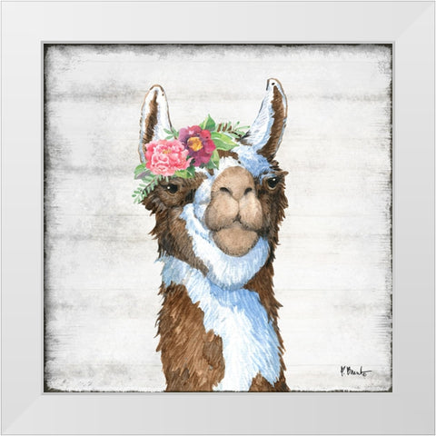 Llama Bloom III White Modern Wood Framed Art Print by Brent, Paul