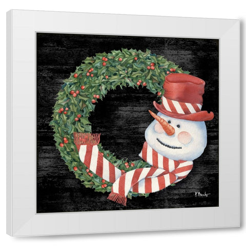 Festive Wreath II - Black White Modern Wood Framed Art Print by Brent, Paul