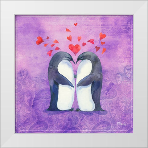 Love Birds II White Modern Wood Framed Art Print by Brent, Paul