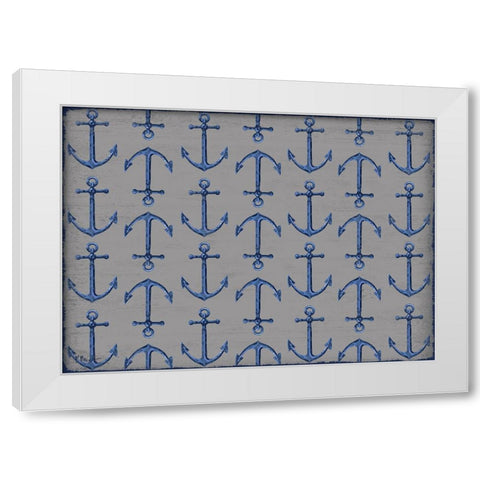 Sunny Nautical Repeat White Modern Wood Framed Art Print by Brent, Paul