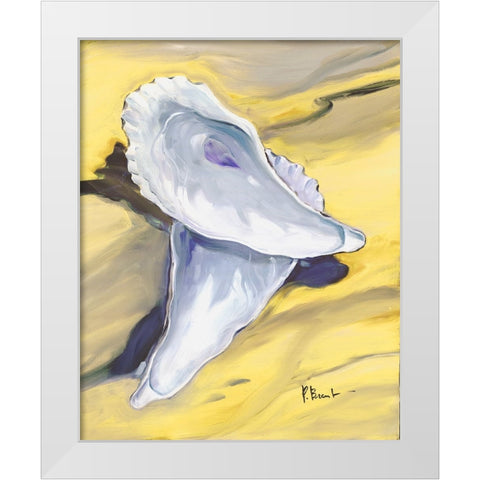 Oysters Close Up - On the Sand White Modern Wood Framed Art Print by Brent, Paul