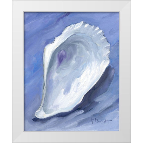 Oyster Close Up V - Blue White Modern Wood Framed Art Print by Brent, Paul