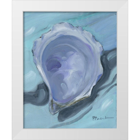 Oyster Close Up XII - Aqua White Modern Wood Framed Art Print by Brent, Paul