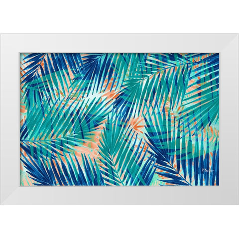 Miami Palm Horizontal White Modern Wood Framed Art Print by Brent, Paul