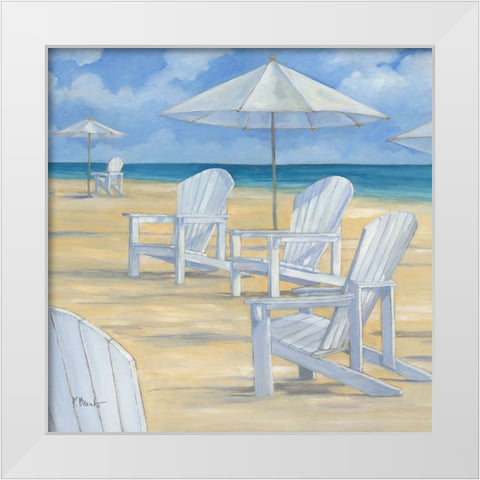 Blanco Beach Square III White Modern Wood Framed Art Print by Brent, Paul