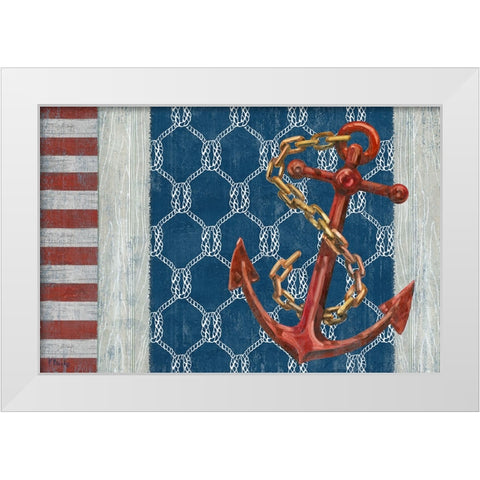 Windjammer Anchor White Modern Wood Framed Art Print by Brent, Paul