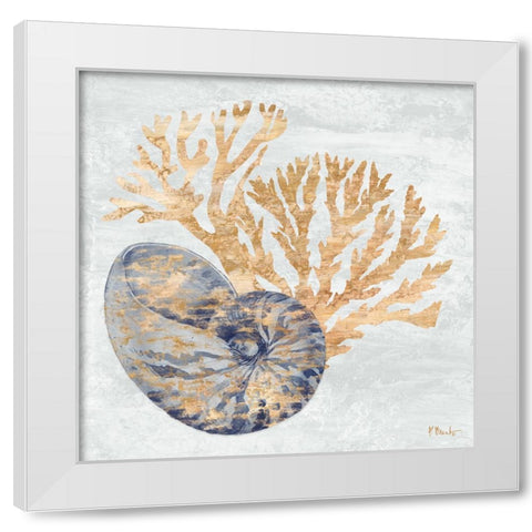 Shimmering Shells I - Indigo White Modern Wood Framed Art Print by Brent, Paul
