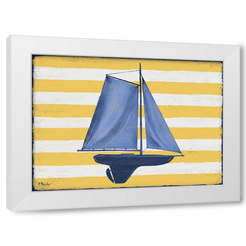 Sunny Nautical II - Yellow White Modern Wood Framed Art Print by Brent, Paul