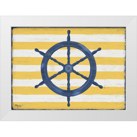 Sunny Nautical III - Yellow White Modern Wood Framed Art Print by Brent, Paul