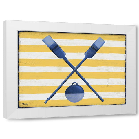 Sunny Nautical IV - Yellow White Modern Wood Framed Art Print by Brent, Paul