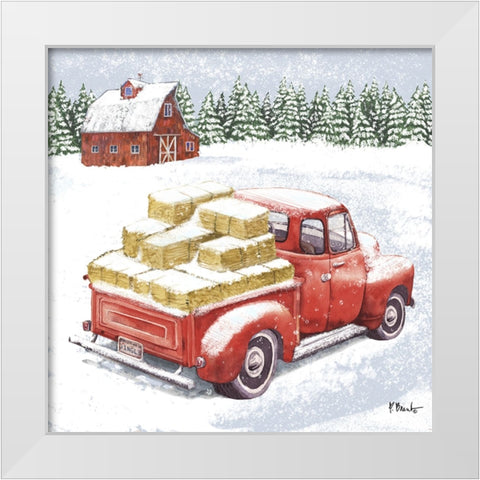 Winter Truck I White Modern Wood Framed Art Print by Brent, Paul