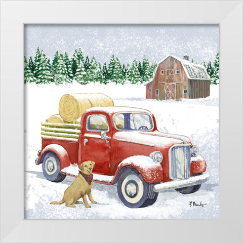 Winter Truck III White Modern Wood Framed Art Print by Brent, Paul