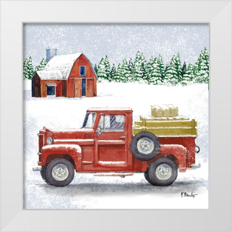 Winter Truck IV White Modern Wood Framed Art Print by Brent, Paul