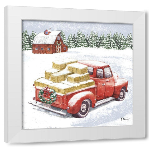 Holiday Winter Truck I White Modern Wood Framed Art Print by Brent, Paul