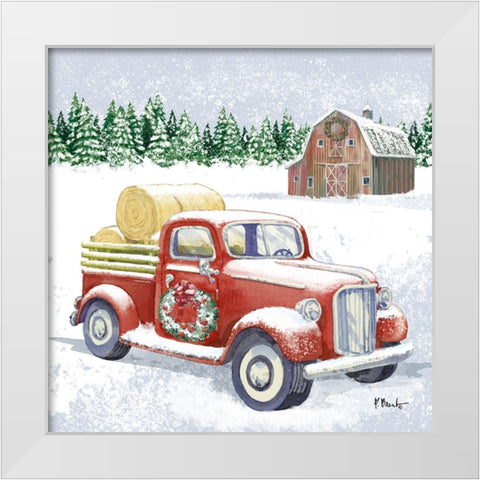 Holiday Winter Truck III White Modern Wood Framed Art Print by Brent, Paul