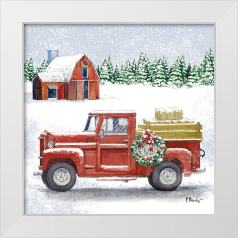 Holiday Winter Truck IV White Modern Wood Framed Art Print by Brent, Paul