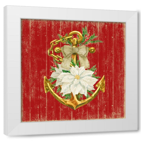 Nautical Holiday I - Red White Modern Wood Framed Art Print by Brent, Paul