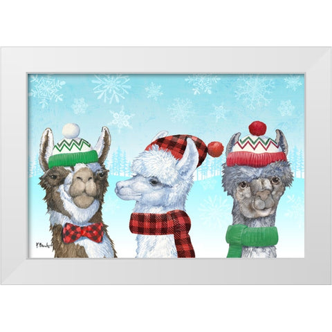 Fa La La Llama Horizontal White Modern Wood Framed Art Print by Brent, Paul