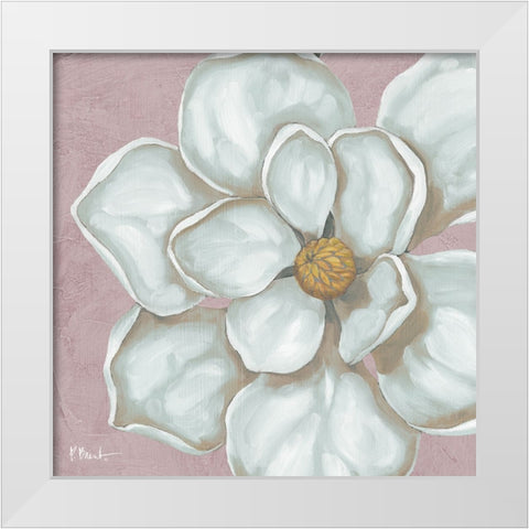 Floral Bloom V - Pink White Modern Wood Framed Art Print by Brent, Paul