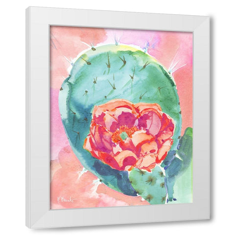 Cactus Bloom II White Modern Wood Framed Art Print by Brent, Paul