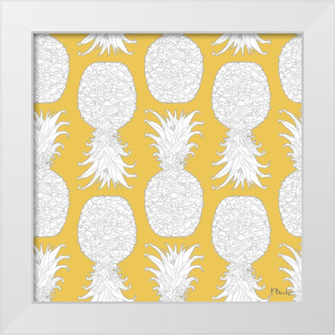White Pineapple Repeat II White Modern Wood Framed Art Print by Brent, Paul