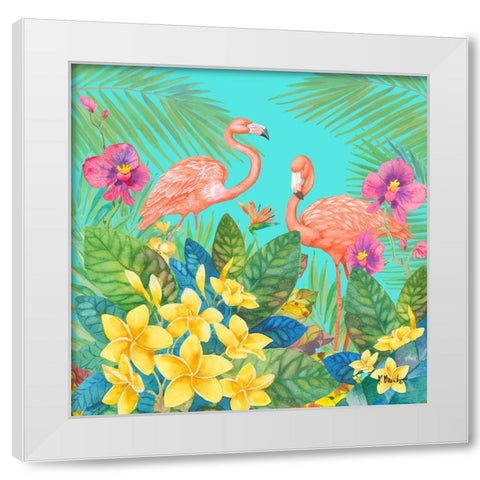 Tropical Fresh I - Aqua White Modern Wood Framed Art Print by Brent, Paul