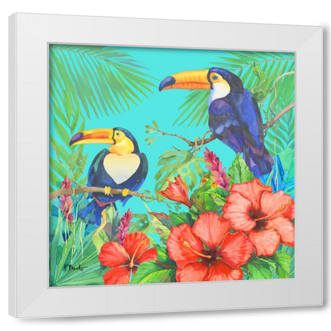 Tropical Fresh II - Aqua White Modern Wood Framed Art Print by Brent, Paul