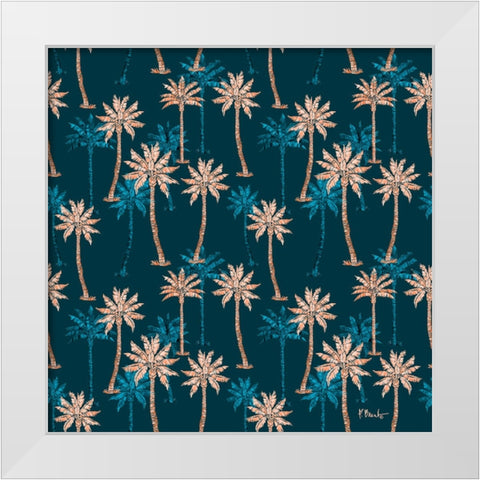 Hollywood Palms - Midnight White Modern Wood Framed Art Print by Brent, Paul