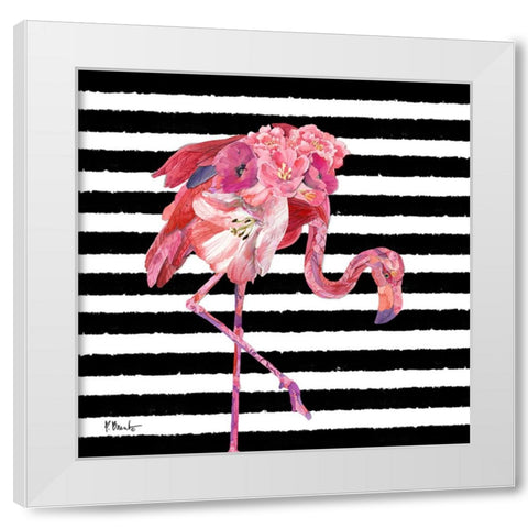 Feathered I - Stripes White Modern Wood Framed Art Print by Brent, Paul