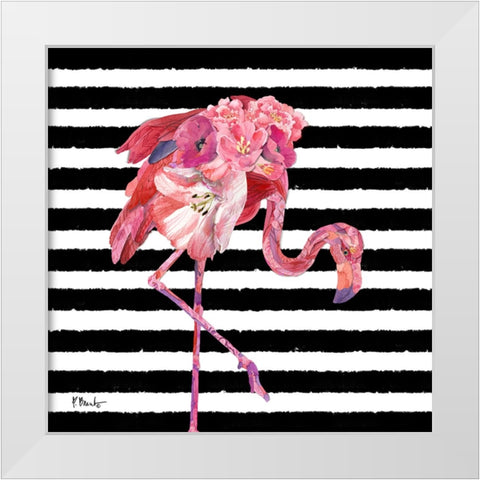 Feathered I - Stripes White Modern Wood Framed Art Print by Brent, Paul