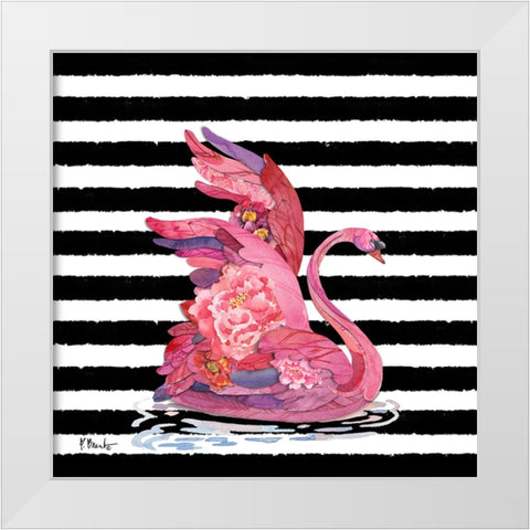 Feathered III - Stripes White Modern Wood Framed Art Print by Brent, Paul