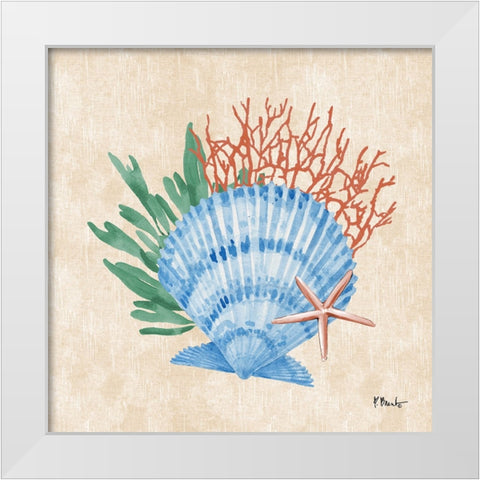 Woven Sea II White Modern Wood Framed Art Print by Brent, Paul