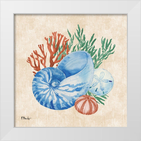 Woven Sea III White Modern Wood Framed Art Print by Brent, Paul