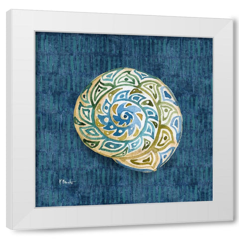 Embellished Shells I - Blue White Modern Wood Framed Art Print by Brent, Paul
