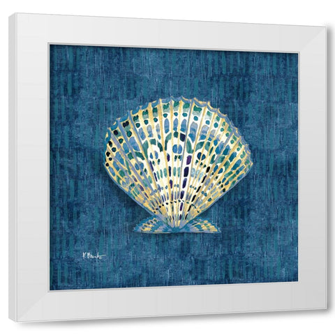 Embellished Shells III - Blue White Modern Wood Framed Art Print by Brent, Paul