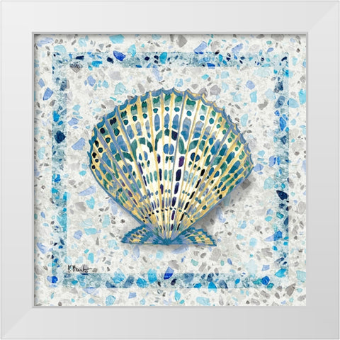 Embellished Shells III White Modern Wood Framed Art Print by Brent, Paul