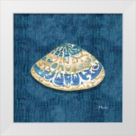 Embellished Shells IV - Blue White Modern Wood Framed Art Print by Brent, Paul