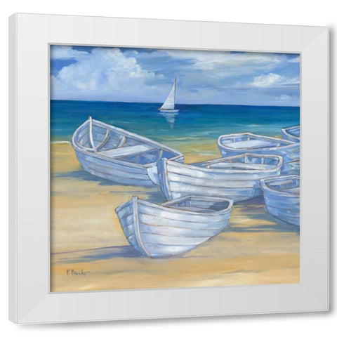 Blanco Beach Square V White Modern Wood Framed Art Print by Brent, Paul