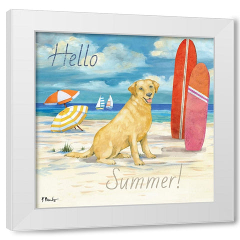 Surf Pup III White Modern Wood Framed Art Print by Brent, Paul