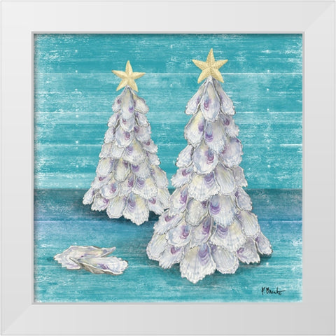 Oyster Tree - Blue White Modern Wood Framed Art Print by Brent, Paul