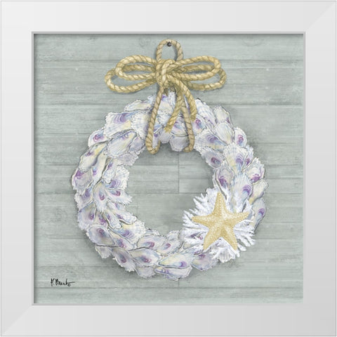 Oyster Wreath White Modern Wood Framed Art Print by Brent, Paul