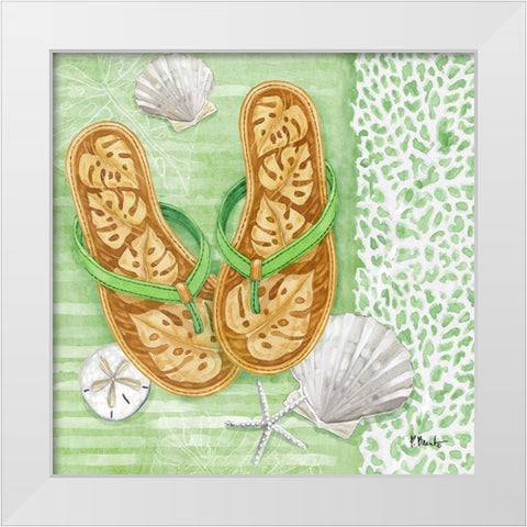 Key Largo Sandals IV White Modern Wood Framed Art Print by Brent, Paul